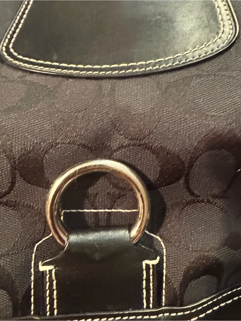 Coach chocolate brown Signature Canvas and Leather Shoulder Bag
